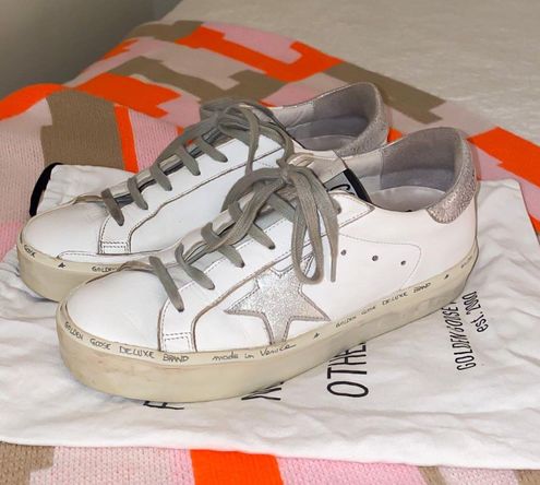 Golden Goose Hi Star White/Silver 39 White Size 9 - $450 (25% Off