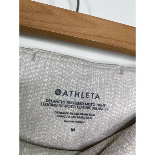 Athleta Women's Delancey Textured Moto Tight Legging Braiden Cream