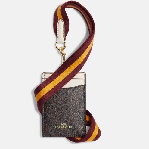 COACH®  Id Lanyard In Blocked Signature Canvas