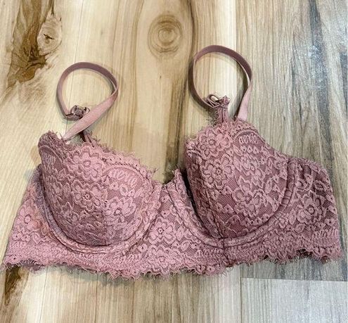 Aerie Maroon Lace Wired Bralette Women's 32B Size undefined - $17