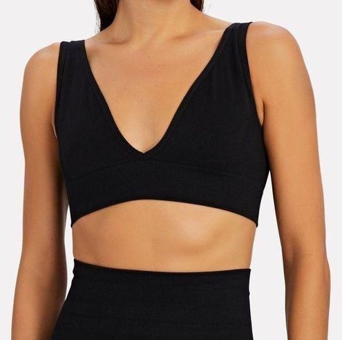 We Wore What NWT Circular Knit V-Neck Bralette Black Size XS NEW $68 - $29  New With Tags - From Laura