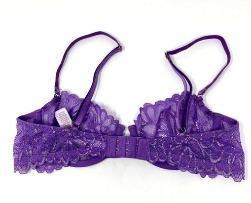 Savage Not Sorry Unlined Lace Balconette Bra in Purple