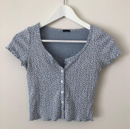 Brandy Melville Rare Blue White Floral Zelly Top 28 6 Off Retail From Janelle