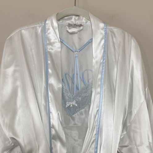 Mrs' Satin Wrap Bridal Robe, Chemise Nightgown Set