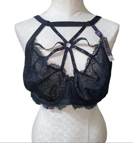 Cacique The Seriously Sexy Collection Unlined Balconette lace Bra size 44DD  NWTs Black - $47 New With Tags - From Pritandproper