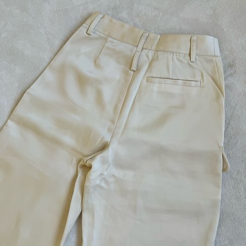 The Noli Shop  Milan Satin Cargo Pant - Pearl