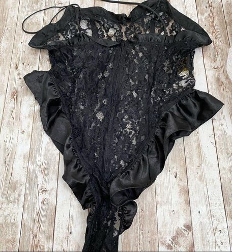Vintage Victoria Secret Black Lace Slip Dress Bodysuit Body Shaper Gold  Label VS -  Canada