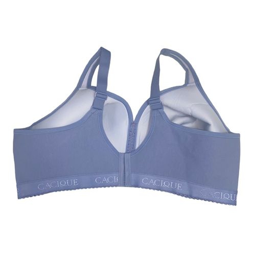 Cacique Cotton Lightly Lined No-Wire Seamless Bra in Blue