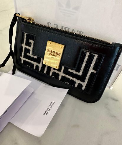 Balmain Debossed Monogram Zipped Card Holder - ShopStyle