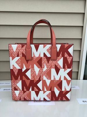 Michael kors kenly large graphic mk logo tote bag sherbert multi colorblock