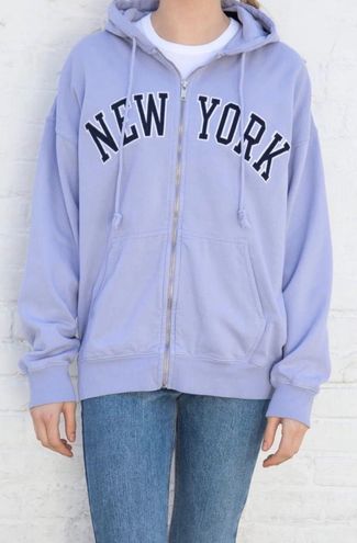 Brandy Melville Light Blue Periwinkle Christy Embroidered New York