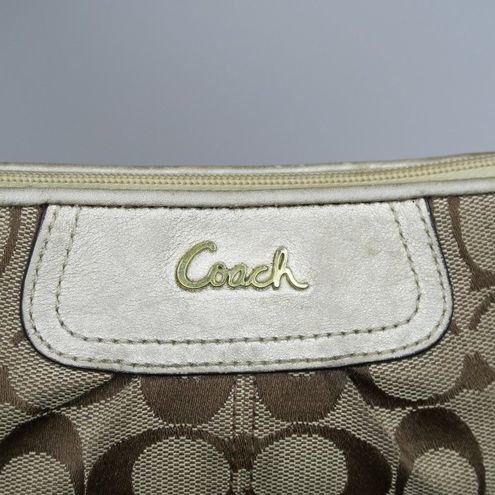 Coach Vintage Signature Canvas Brown Pleated Wristlet Purse - $36 - From  Allison