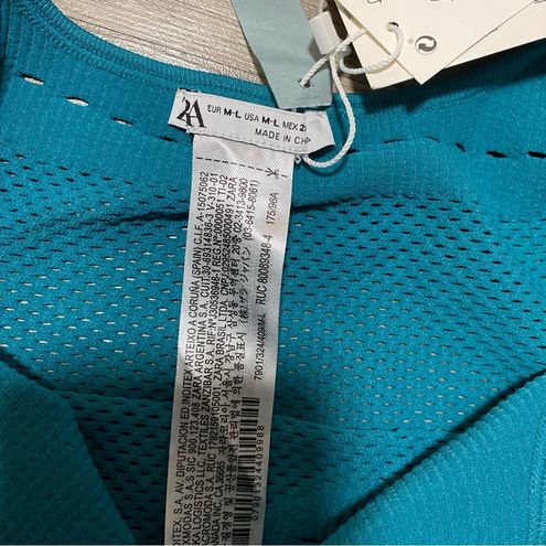 ZARA NWT Teal Limitless Contour Collection Perforated Bodysuit Size M - $20  New With Tags - From Abby