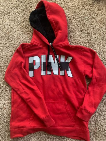 Pink victoria secret sales red hoodie