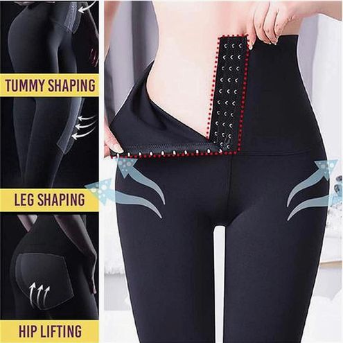 High-Waisted Seamless Corset Waist Trainer Leggings Black Size M -  $25 - From Trendy