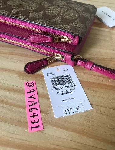 Coach Large Double Zip Wristlet Pink - $125 (29% Off Retail) New With Tags  - From Aya