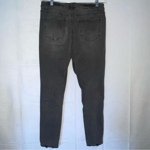 No Boundaries, Jeans, Nobo No Boundaries Grey Black Wash Distressed  Skinny Jeans Burton Fly 3 14