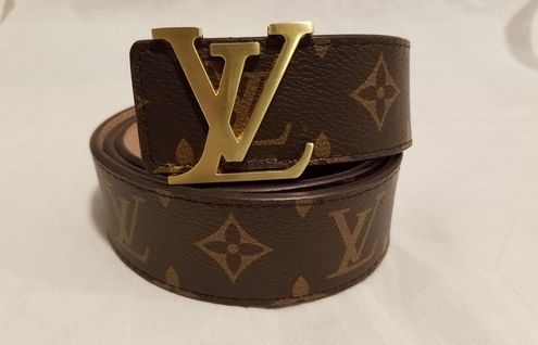 Mens Designer Clothes  LOUIS VUITTON leather belt with silver buckle 77