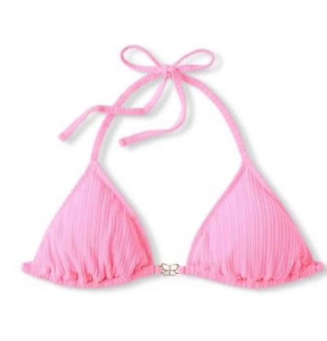 Women's Triangle Bikini Top With Shell Charm - Wild Fable™ Pink/yellow  Ombre Print Xxs : Target