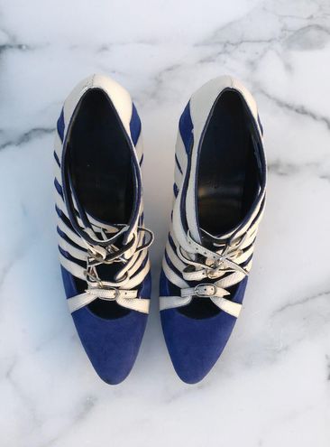 Balenciaga pointy-toed multi-strap Mary-Jane stiletto pumps sandal IT 37 US  7 Blue - $178 (80% Off Retail) - From J