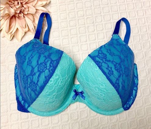 Victoria's Secret Victoria Secret Green Blue Lace Lined Perfect Coverage Bra  32DD Size undefined - $27 - From Kelly