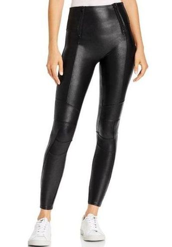 Spanx Faux Leather Hip Zip Legging Shiny High-Rise Waist Edgy