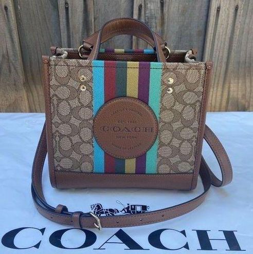 Coach Dempsey Tote 22 in Signature Jacquard with Stripe and Coach Patch