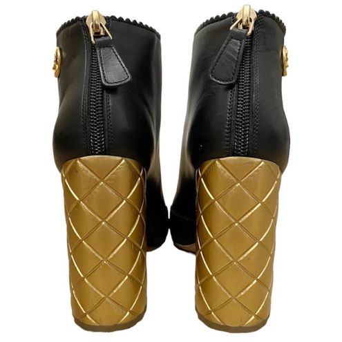 Chanel Leather Gold Quilted Heel Booties Size undefined - $620 - From Ava