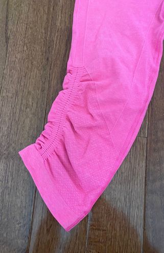 Lululemon Athletica hot pink in the flow seamless ruched cropped