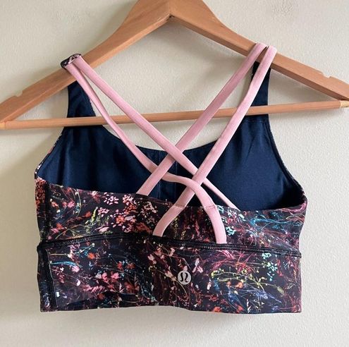 Lululemon Energy Bra Long Line Foliage Overlay Multi Floral