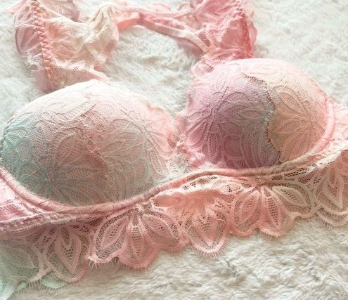 PINK - Victoria's Secret VS PINK Pink Rainbow Pastel Lacy Racerback  Bralette Size Small - $23 - From Megan