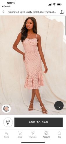 Unlimited Love Dusty Pink Lace Trumpet Midi Dress