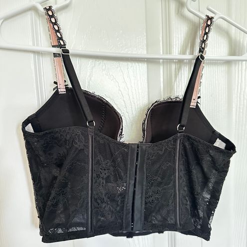 Corset Top Cropped Preto Renda Victorias Secret, Blusa Feminina Victorias  Secret Nunca Usado 79399934