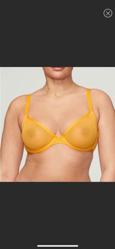 CUUP NWT BRA THE PLUNGE Mesh Bra 34D Marigold Yellow