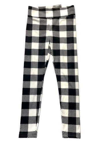 No Boundaries Velour Leggings Plush Black White Checked Plaid Size Large -  $16 New With Tags - From Jennifer