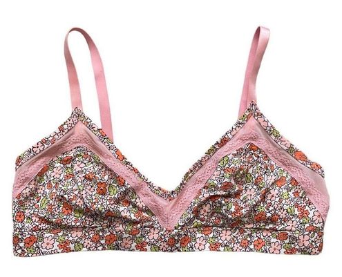 Aerie NWOT Women's Floral Lace Wireless Bra Bralette Size Extra Large XL Pink - - From Courtney