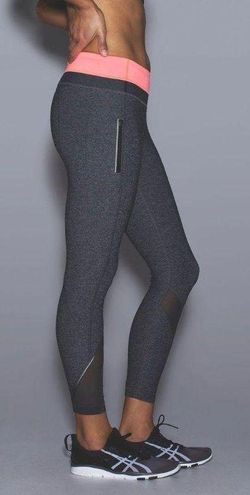 Lululemon Inspire Tight II Mesh Leggings size 4 in Heathered Black