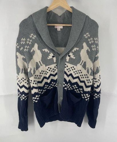 Authentic Cowichan Wool Knit Jacket Sweater Medium / Wolf / 