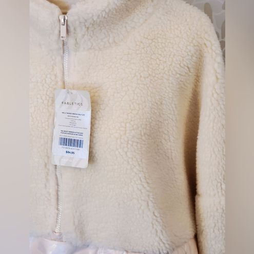 NWT Fabletics Nelly Mixed Media Half Zip Sherpa Quilted Pullover