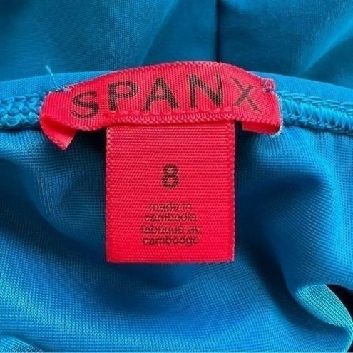 Spanx Whittle Waistline Drape Bayside Blue One Piece Swim Dress Size 8 -  $25 - From Kim