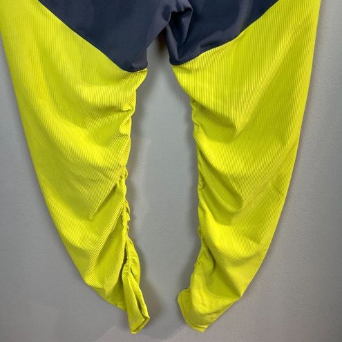 Zyia Leggings 14 16 Neon Yellow Parallel Luxe High Rise 7/8 Ruched Ribbed  Womens - $45 - From Jamie