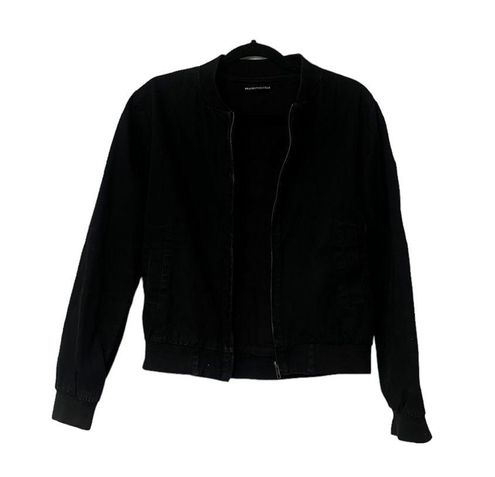 Brandy Melville Black Bomber Jacket Coat Size M - $25 - From StyleBy