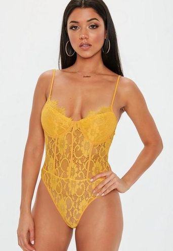 Mustard hot sale lace bodysuit