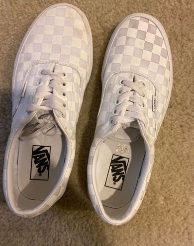 vans era tonal checkerboard white