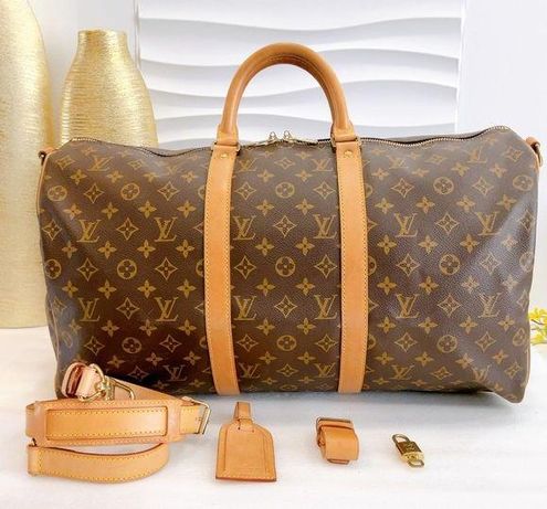 Louis Vuitton Keepall Leather Exterior Bags & Handbags for Women, Authenticity Guaranteed