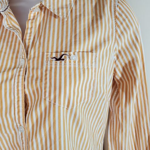 Hollister 5/$25 Orange White Button Down Striped Shirt - $9 - From G