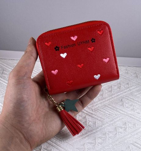 Love Heart Zipper Small Wallet for Women,Credit Card Holder Coin Purse Red  - $14 (36% Off Retail) - From Sunshine