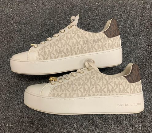 MICHAEL KORS POPPY COLOR-BLOCK LOGO SNEAKER, SIZE 5