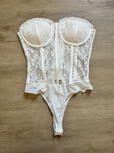 Lulus White Lace Strapless Corset Bodysuit Size M - $26 (43% Off Retail) -  From Emiley