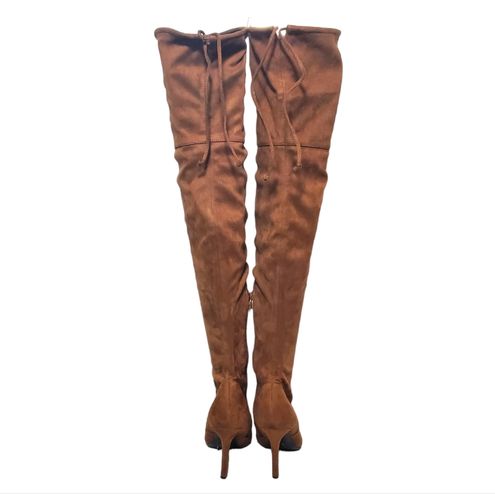 koncept Autonom Cornwall ALDO Brown Suede Leather Thigh High Stiletto Heel Boots Size 8 - $43 - From  G